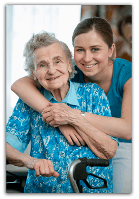 A young caregiver providing elderly care in denver